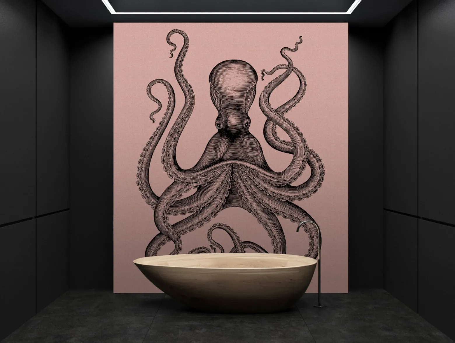 Fototapete Vlies Oktopus Tintenfisch rosa Premium