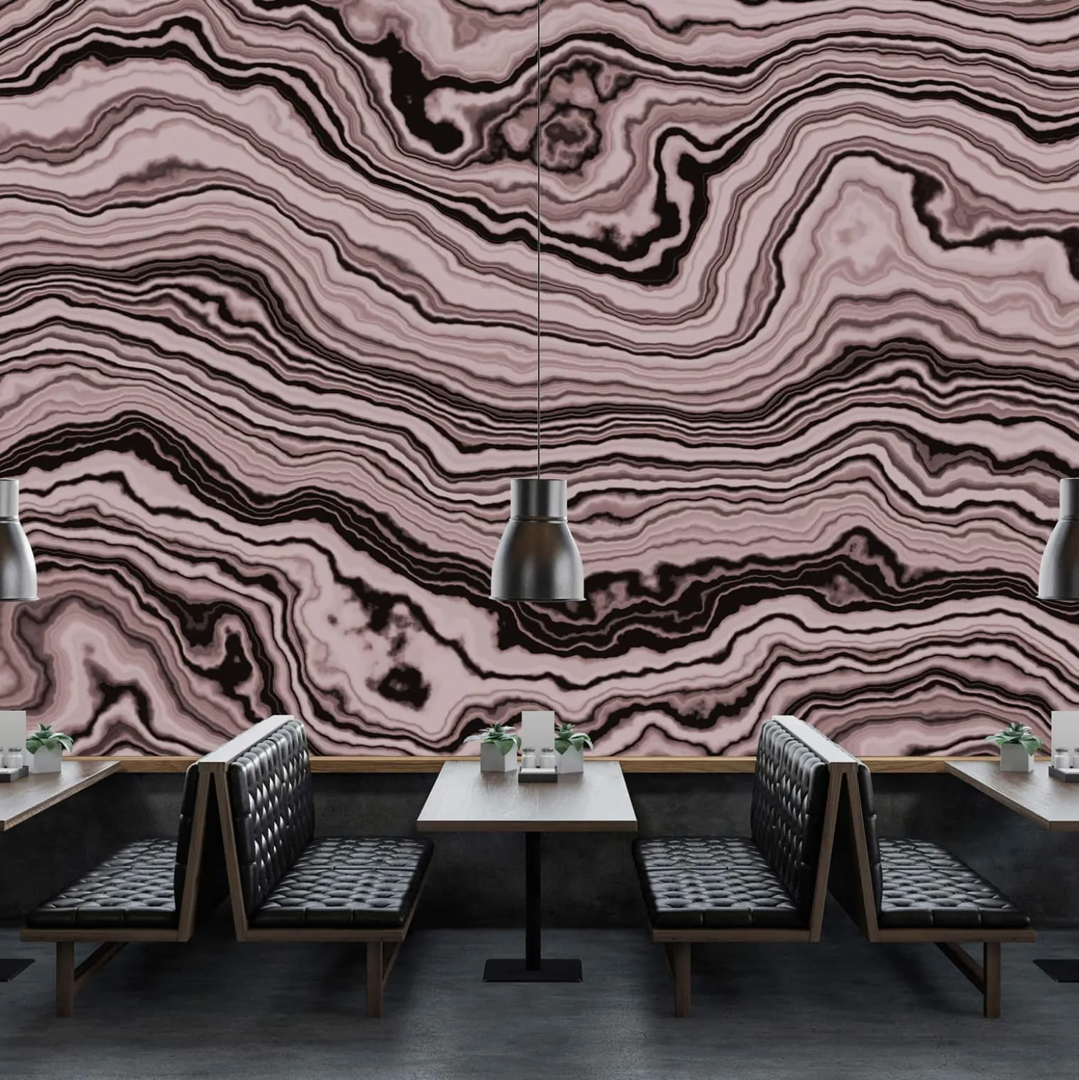 Fototapete Vlies Onyx Marmor rosa schwarz Premium