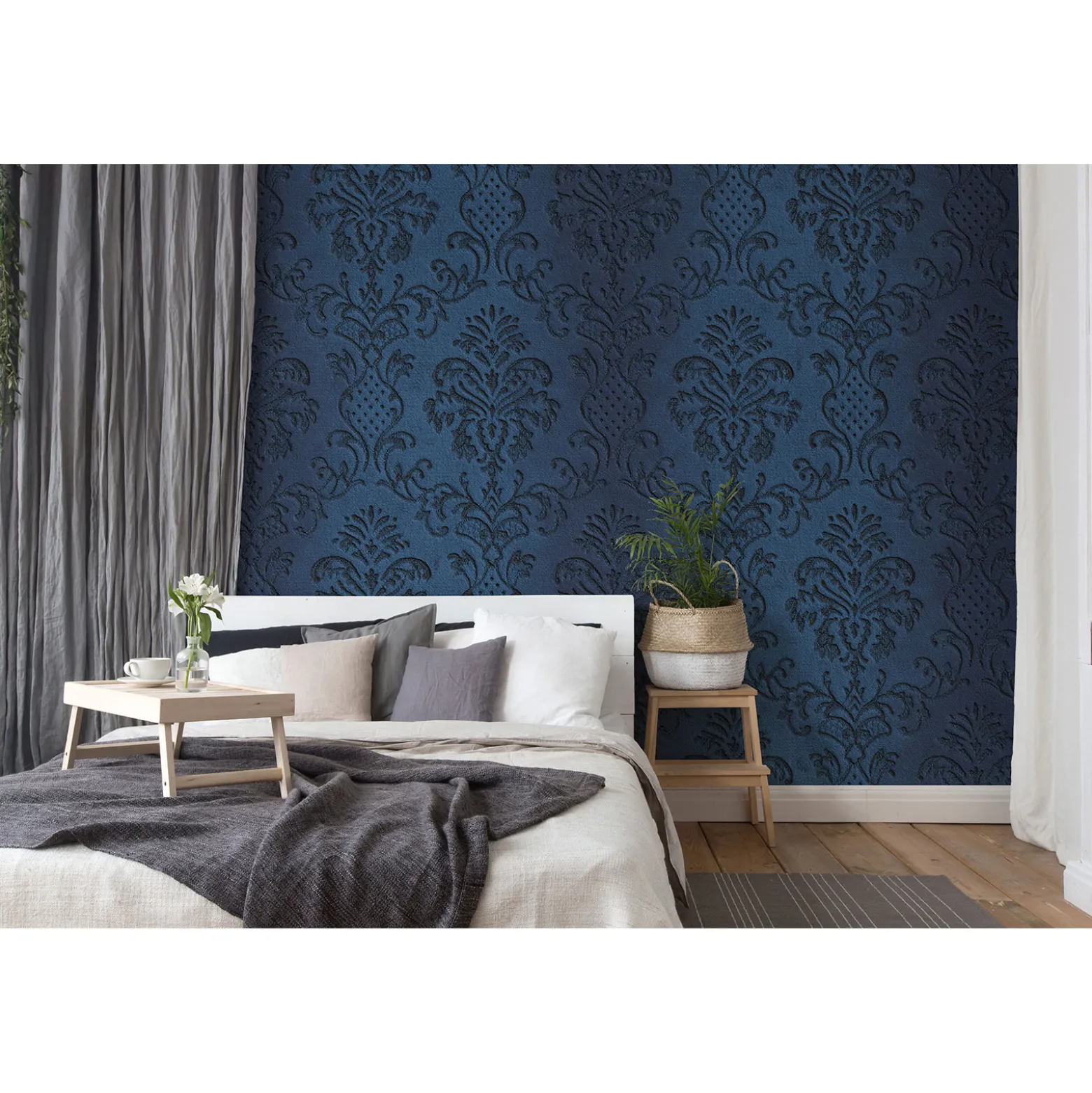 Fototapete Vlies Ornamente Barock blau