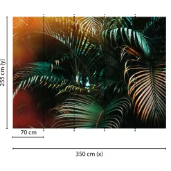 Fototapete Vlies Palmen Blätter Dschungel grün braun