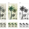 Fototapete Vlies Palmen Pflanzen Floral grau weiß 47204