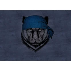 Fototapete Vlies Panther Kopftuch Pirat grau Premium