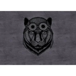 Fototapete Vlies Panther Pilot Brille grau Premium