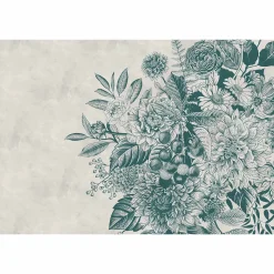 Fototapete Vlies Pflanzen Blumen grau grün Premium