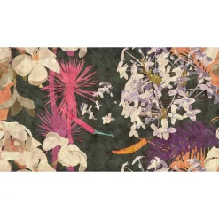 Fototapete Vlies Pflanzen Vintage pink schwarz Premium
