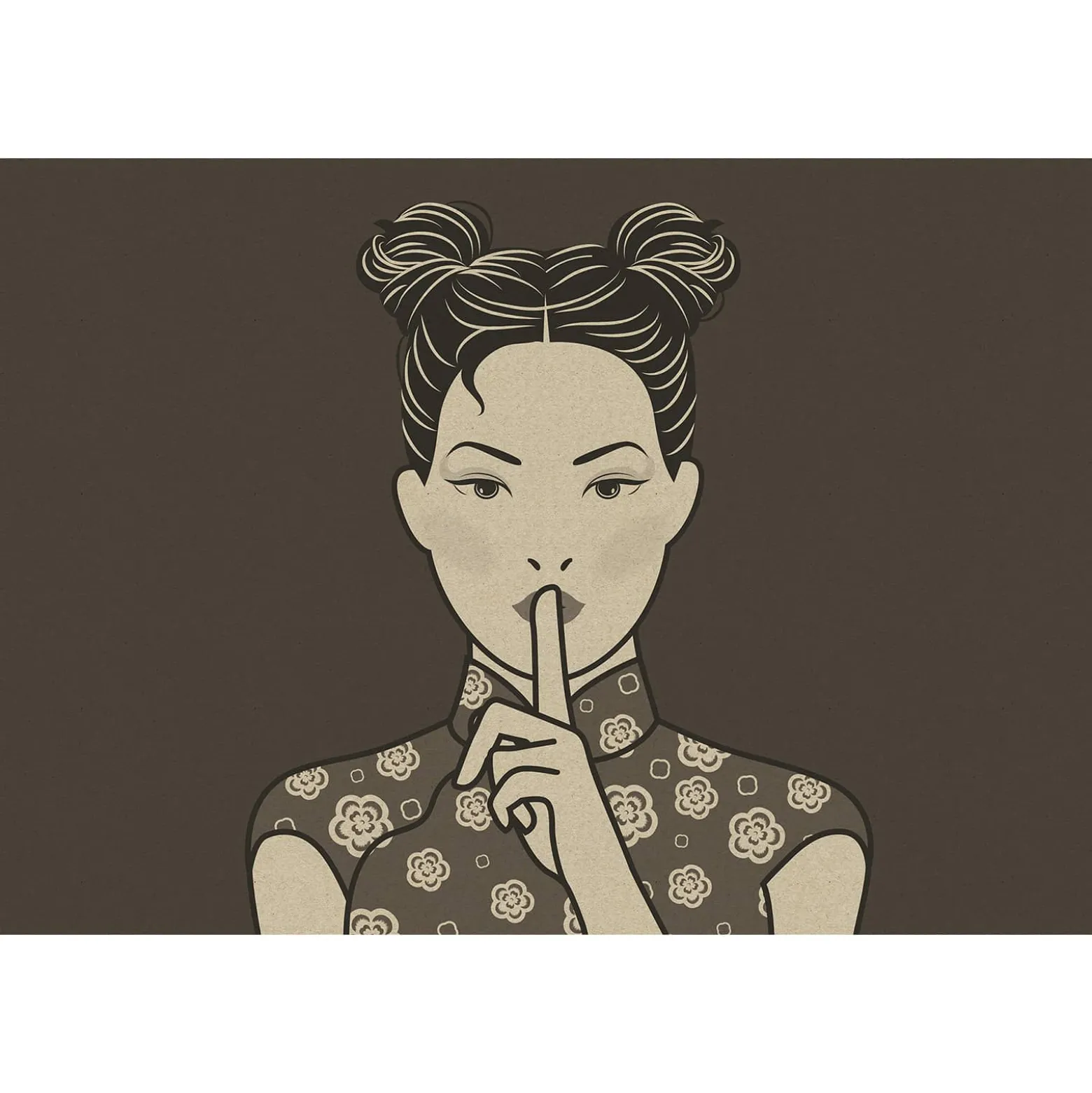 Fototapete Vlies Pop Art Japan beige schwarz Premium