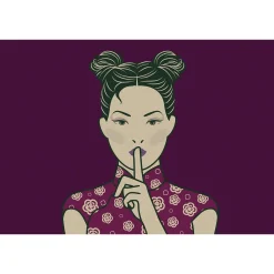 Fototapete Vlies Pop Art Japan violett beige Premium