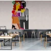 Fototapete Vlies Pop Art Küssen bunt grau Premium