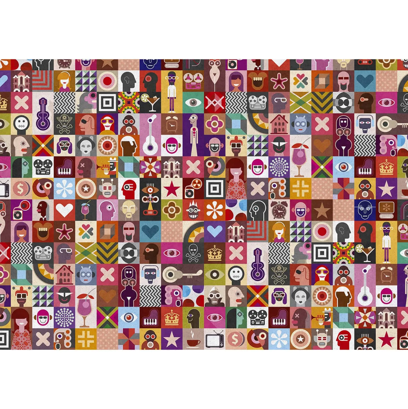Fototapete Vlies Pop-Art Retro rot bunt Premium