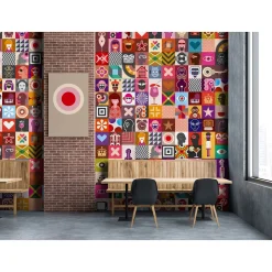 Fototapete Vlies Pop-Art Retro rot bunt Premium