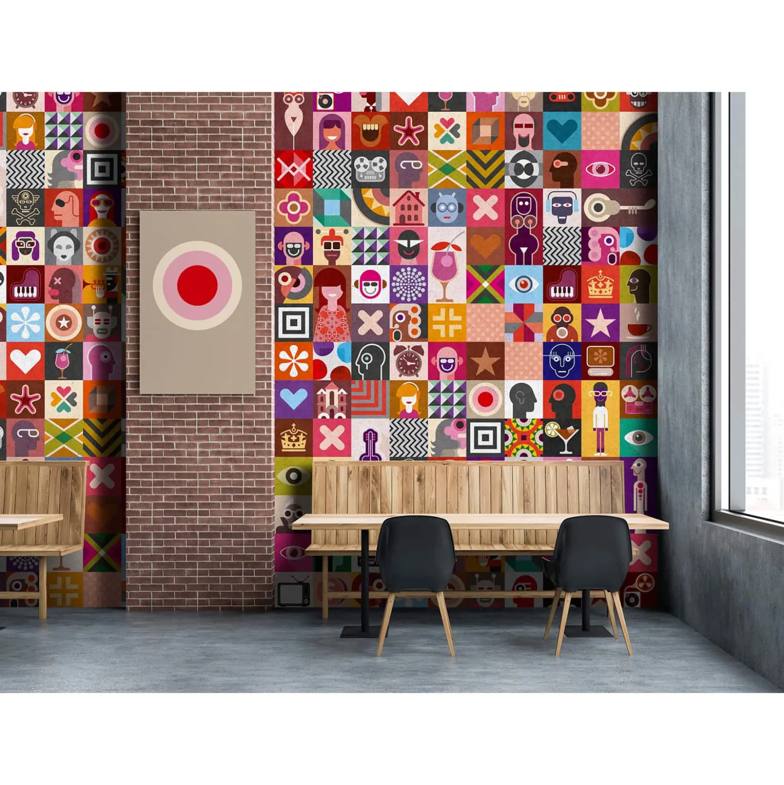 Fototapete Vlies Pop-Art Retro rot bunt Premium