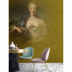 Fototapete Vlies Portrait Gemälde Frau gelb Premium