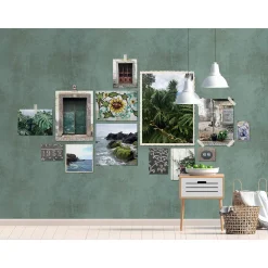 Fototapete Vlies Postkarten Beton grün grau Premium