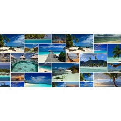 Fototapete Vlies Postkarten Urlaub Meer blau