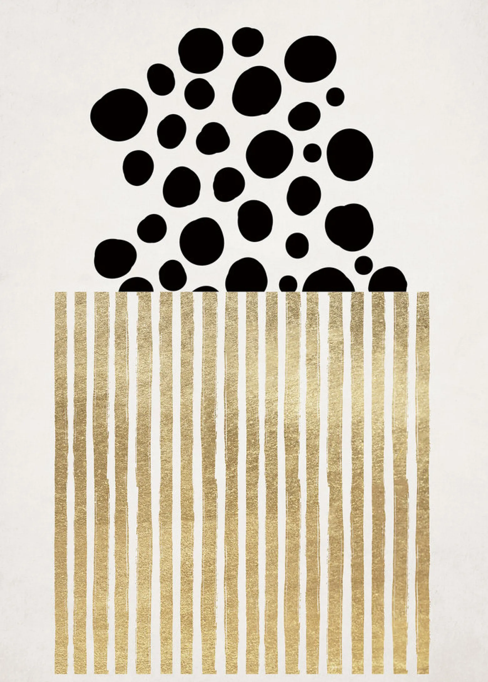 Fototapete Vlies Punkte Popcorn gold schwarz