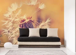 Fototapete Vlies Pusteblume Blüten Floral gelb weiß rosa