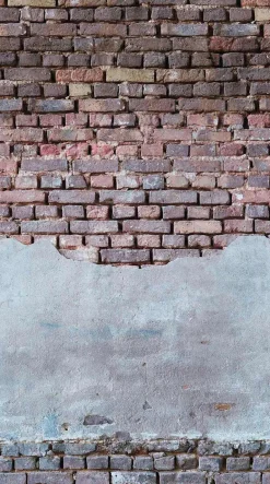 Fototapete Vlies Putz Backstein Mauer grau braun 38334-1