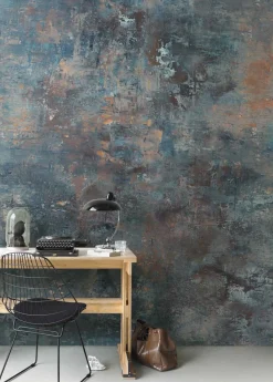 Fototapete Vlies Rasch Shabby Industrial Blau Beige 429626