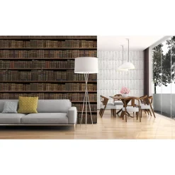 Fototapete Vlies Regal Bücherwand braun schwarz