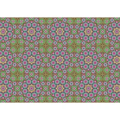 Fototapete Vlies Retro Pop Blumen 3D pink grün Premium