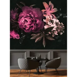 Fototapete Vlies Rose Blume rosa schwarz Premium