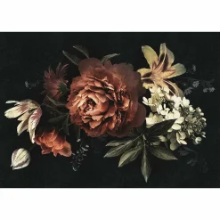 Fototapete Vlies Rose Blume rot schwarz Premium