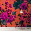 Fototapete Vlies Rosen Floral orange pink Premium