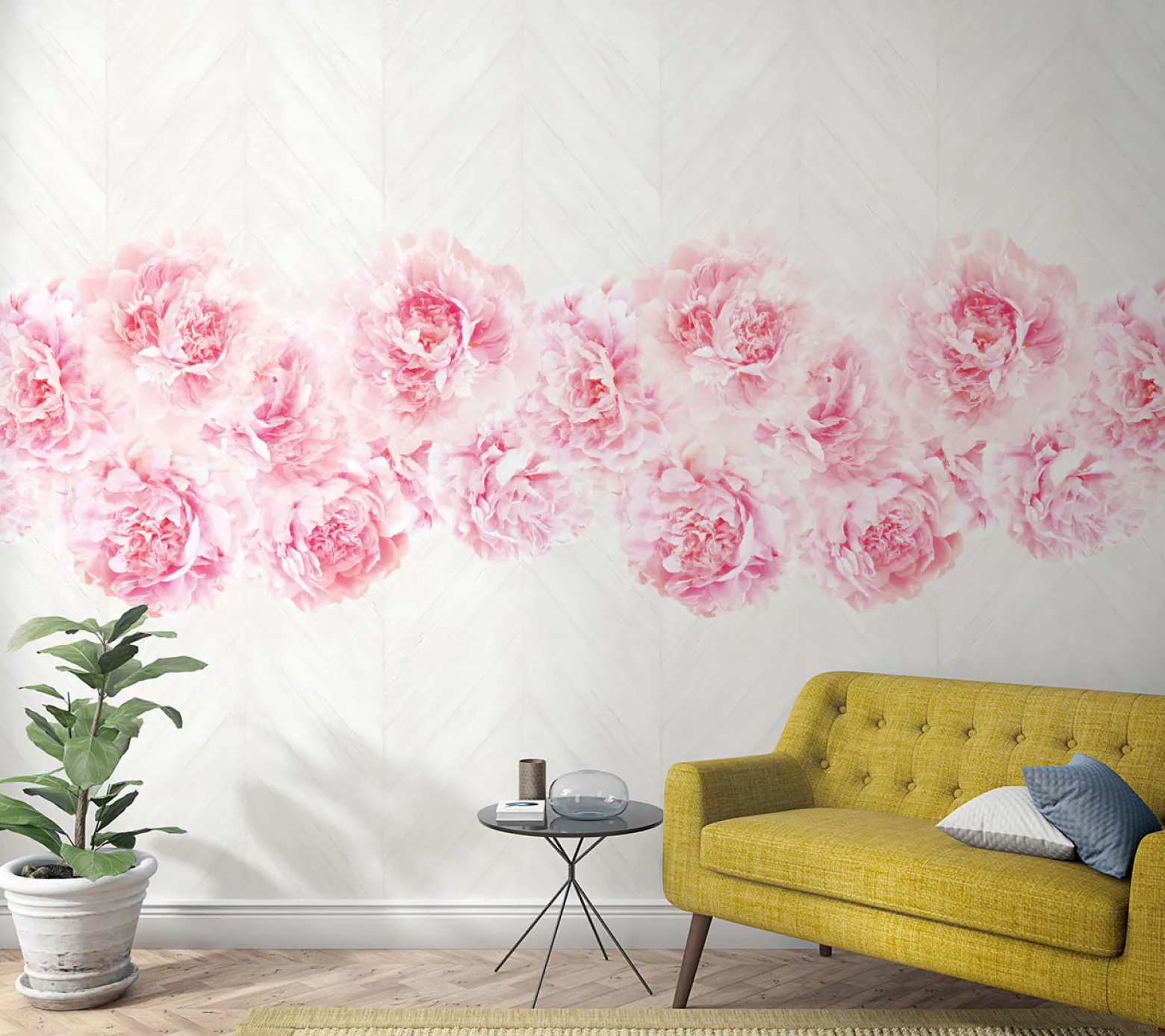 Fototapete Vlies Rosen Holz Floral rosa grau 47260