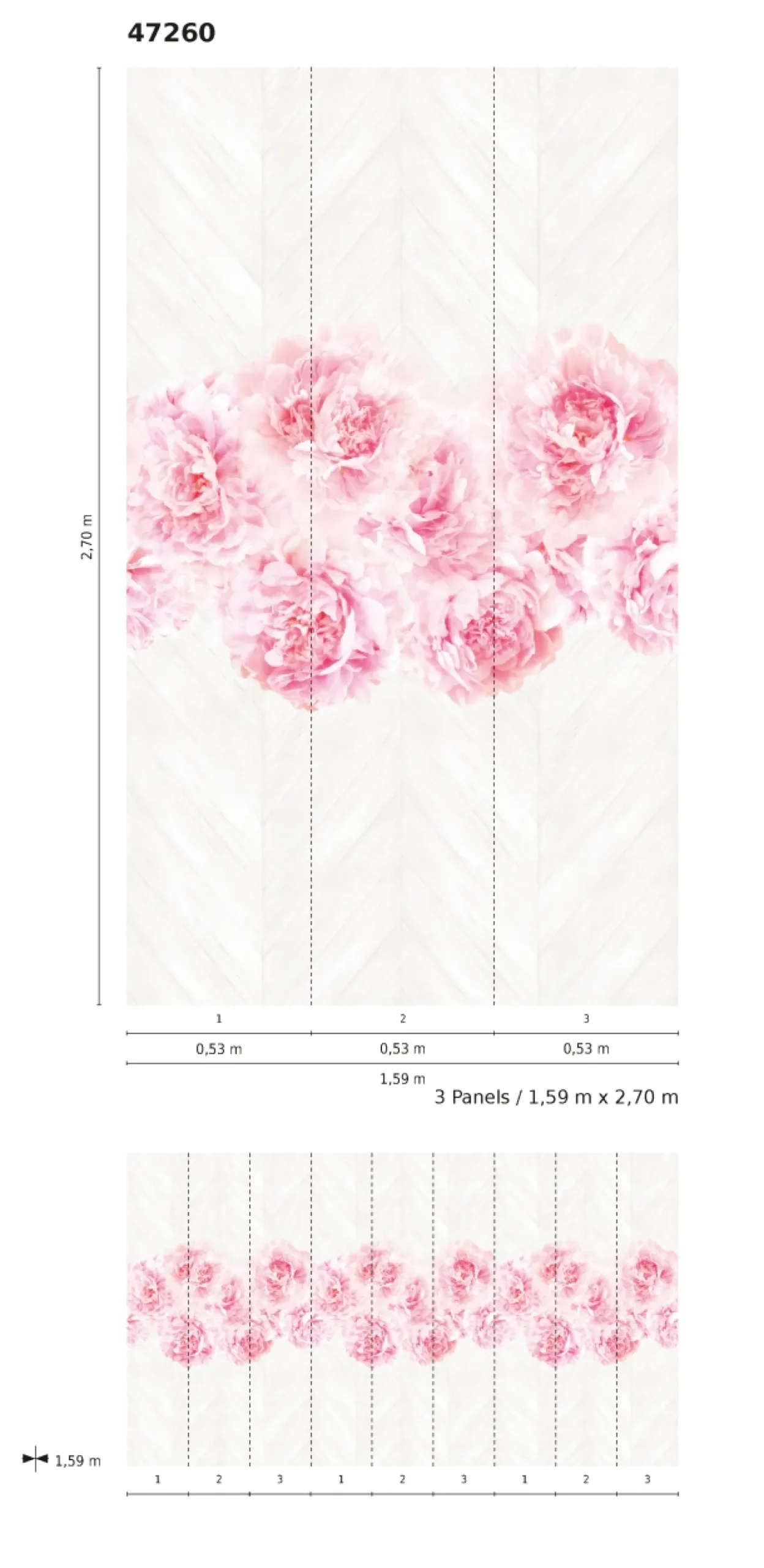Fototapete Vlies Rosen Holz Floral rosa grau 47260