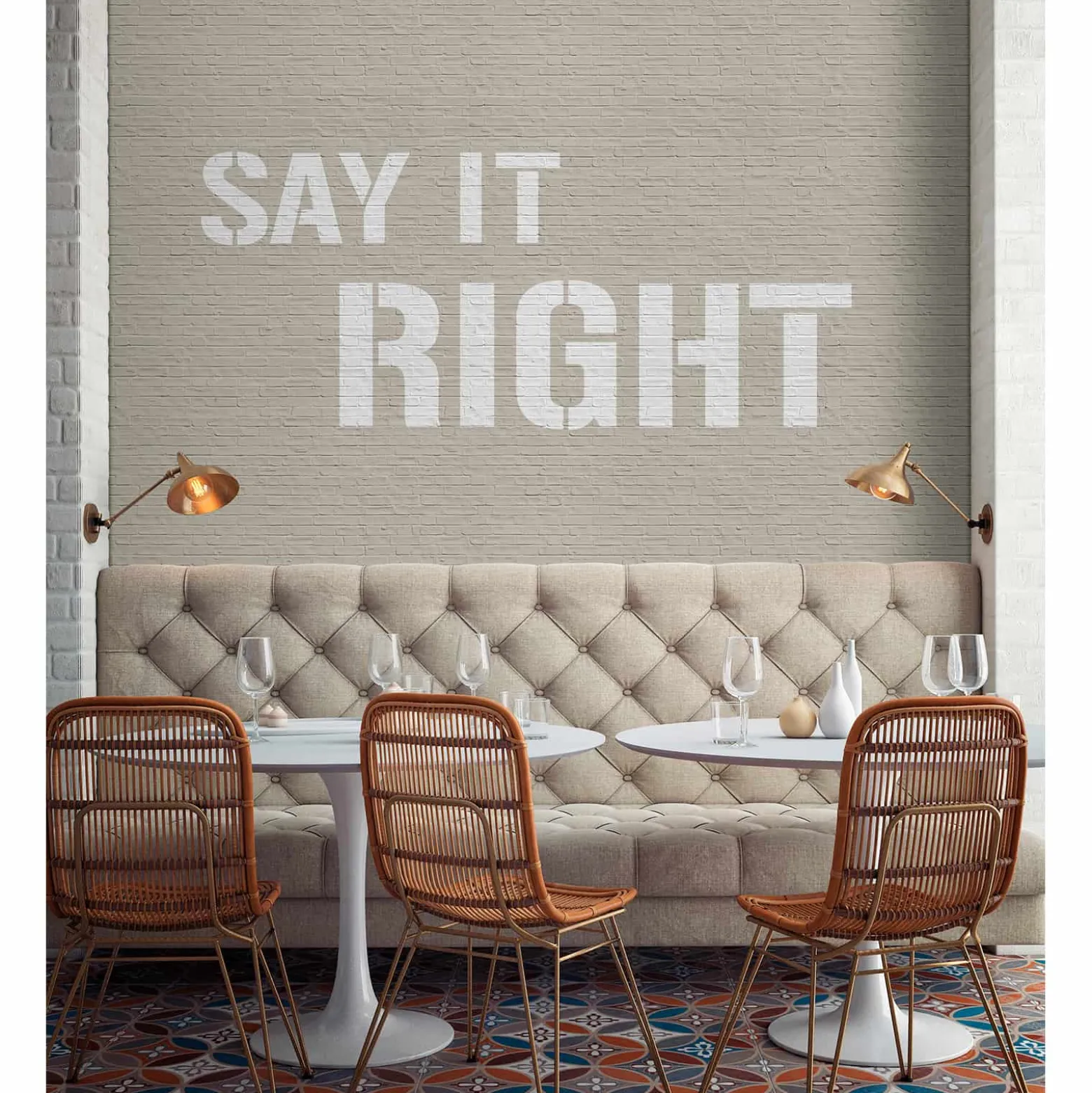 Fototapete Vlies Say it Right Steine creme Premium