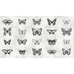 Fototapete Vlies Schmetterlinge Bildkarte grau Premium