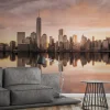 Fototapete Vlies Skyline New York grau braun gelb