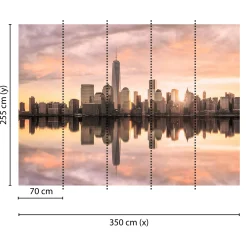 Fototapete Vlies Skyline New York grau braun gelb