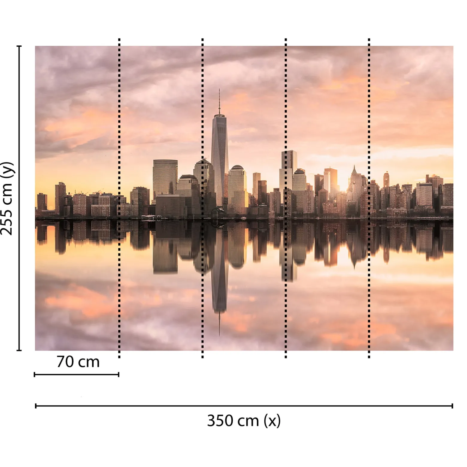 Fototapete Vlies Skyline New York grau braun gelb