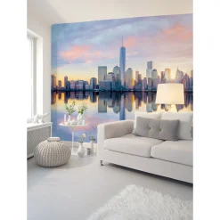 Fototapete Vlies Skyline New York blau gelb grau