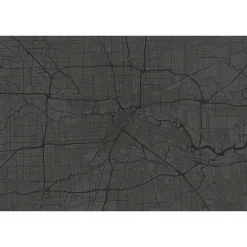 Fototapete Vlies Stadtkarte City Map anthrazit Premium