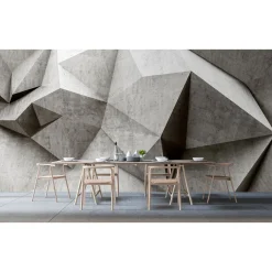 Fototapete Vlies Steine 3D-Effekt Beton grau Premium