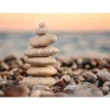 Fototapete Vlies Steine Kiesel Strand grau braun blau
