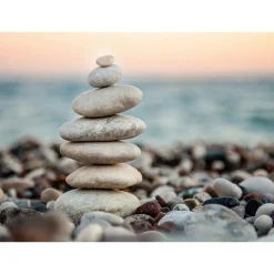 Fototapete Vlies Steine Kiesel Strand grau blau braun