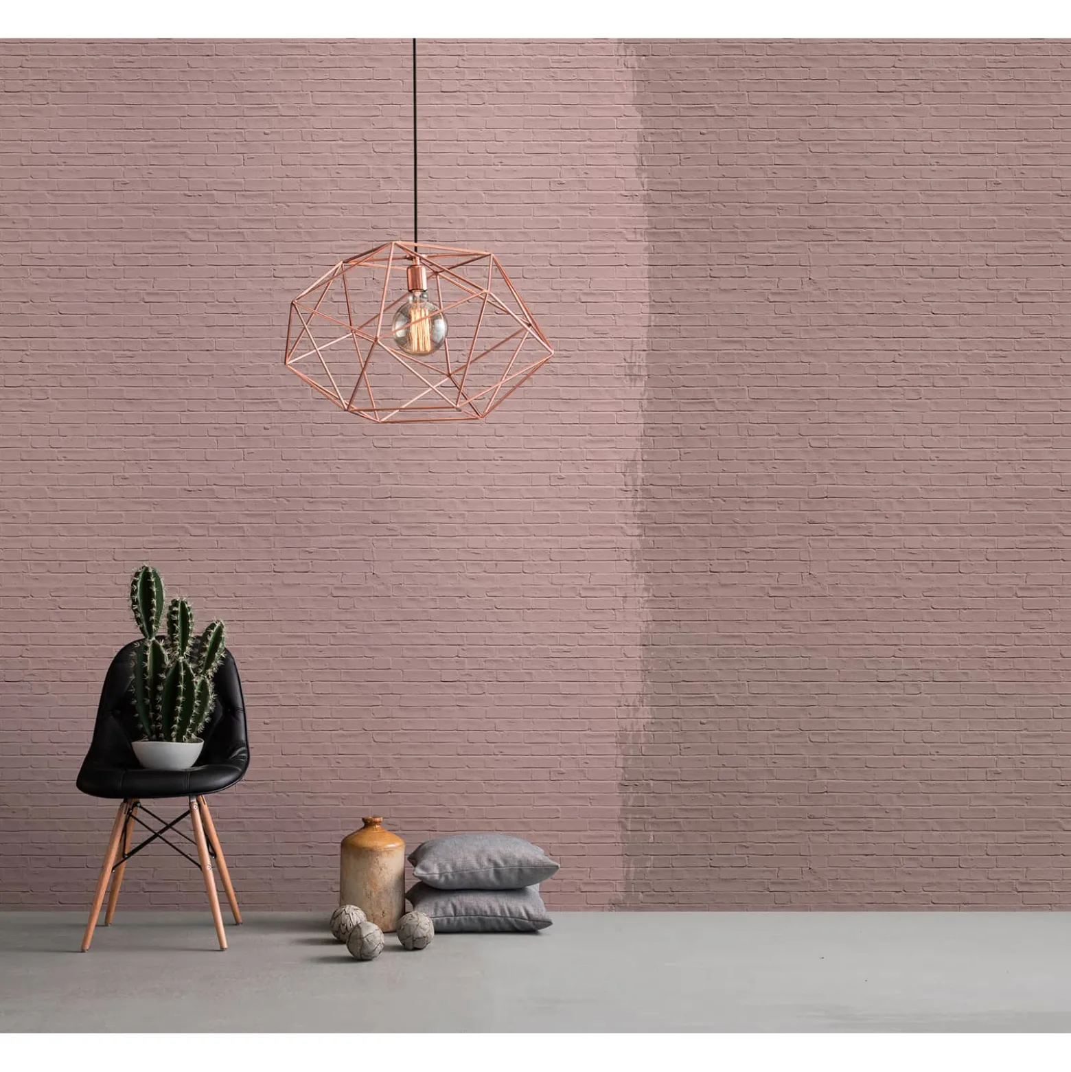Fototapete Vlies Stein-Mauer rosa taupe Premium