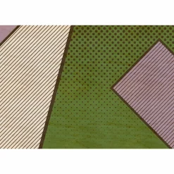 Fototapete Vlies Streifen Punkte beige grün Premium