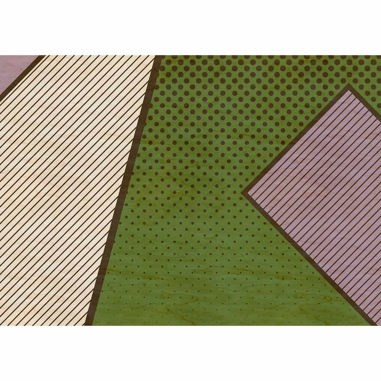 Fototapete Vlies Streifen Punkte beige grün Premium