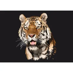 Fototapete Vlies Tiger Polygon Grafisch schwarz