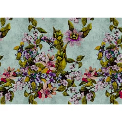 Fototapete Vlies Tropisch Blumen grün lila Premium