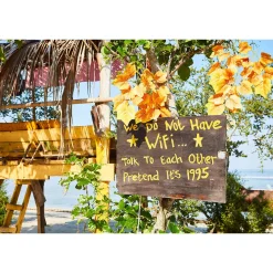 Fototapete Vlies Urlaub No Wifi Schild gelb
