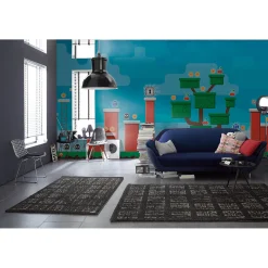 Fototapete Vlies Videospiel Kinder blau grün