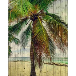 Fototapete Vlies Vintage Palme blau braun Premium