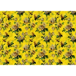 Fototapete Vlies Vintage Rosen gelb grün Premium