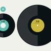 Fototapete Vlies Vinyl LP EP Retro schwarz blau