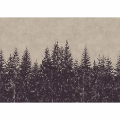 Fototapete Vlies Wald Bäume taupe schwarz Premium